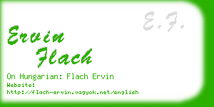 ervin flach business card